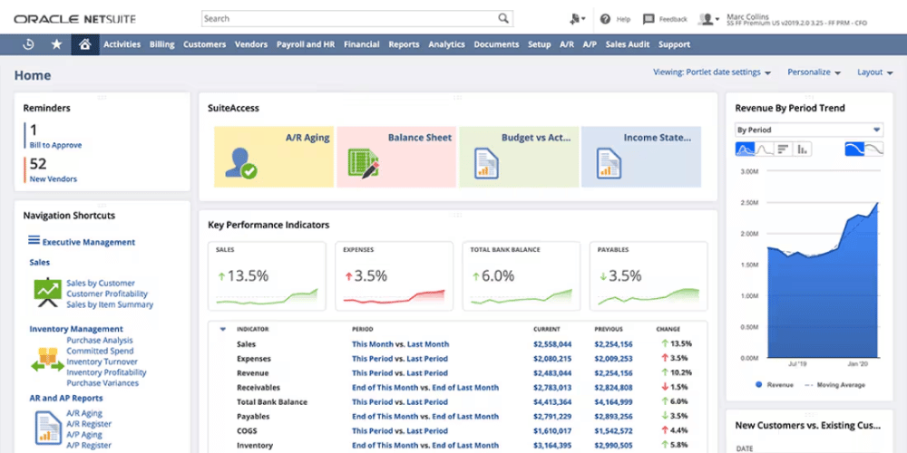netsuite dashboard
