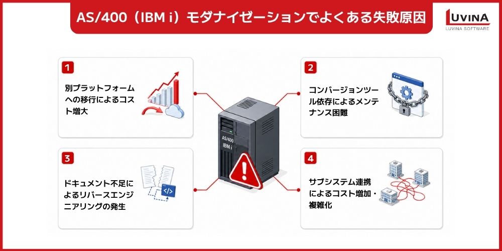 【2026年版】AS/400(IBM i)モダナイゼーション完全ガイド|手法・失敗原因・成功のポイント 3 common pitfalls in as400 ibmi modernization